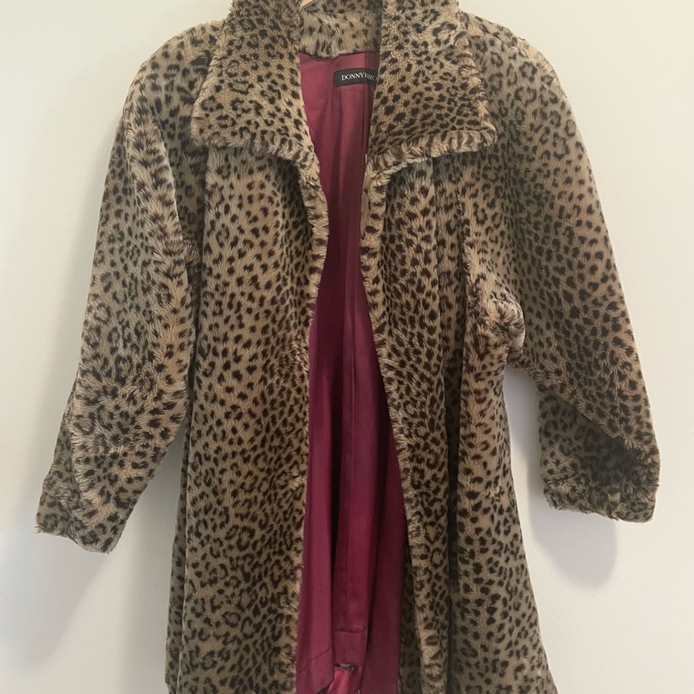 Leopard Print Faux Fur Coat